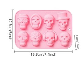 Molde silicona 8 calaveras